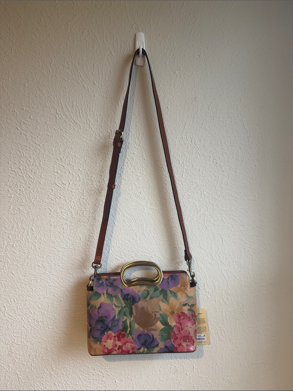 Leather top handle crossbody